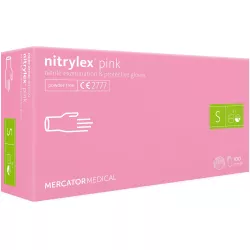 Mercator Rękawiczki Różowe Nitrylowe S 100 szt/ 50 par