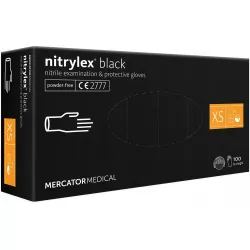 Mercator Rękawiczki Nitrylowe Black XS 100 szt/ 50 par