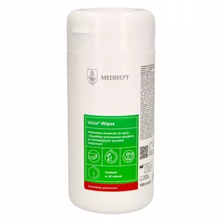 Medisept Velox Wipes Chusteczki Alkoholowe Tuba 100 szt
