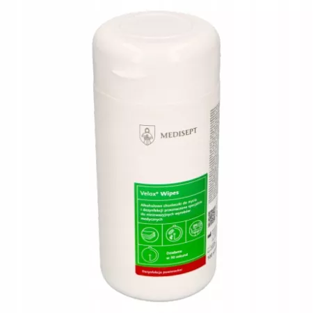 Medisept Velox Wipes Chusteczki Alkoholowe Tuba 100 szt