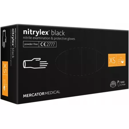 Mercator Rękawiczki Nitrylowe Black XS 100 szt/ 50 par