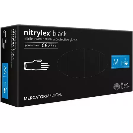 Mercator Rękawiczki Nitrylowe Black M 100 szt/ 50 par