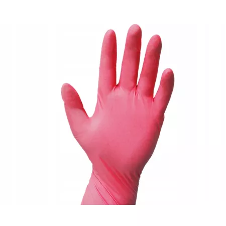 Rękawiczki nitrylowe BEZPUDROWE easyCARE berry ZARYS MALINOWE r.S 100 szt.
