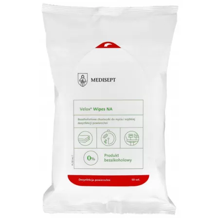 Medisept Velox Wipes Bezalkoholowe Chusteczki Do Powierzchni 50 szt